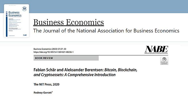 Fabian Schär and Aleksander Berentsen: Bitcoin, Blockchain, and Cryptoassets: A Comprehensive Introduction